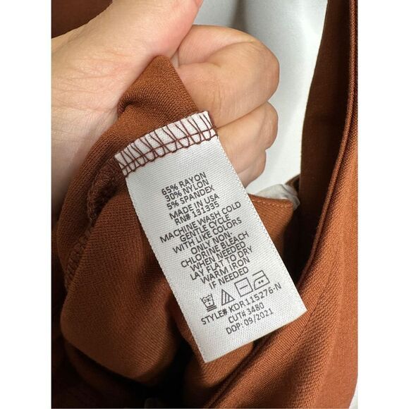 SocialiteâDress Womens Cut Out Puff Sleeve Bodycon Mini Brownâ Size LargeâNWT - Picture 6 of 6